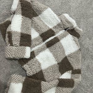 Teddy cropped zip up jacket